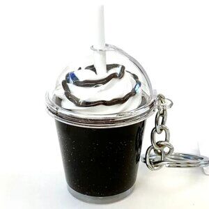 BC Mini Ice Coffee Charm with keyring - Dark Brown